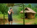 Man Builds A Huge Bamboo Shower by Hand in the Middle of the Jungle | Start to Finish
