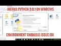 How to Install Python 3 8 1 On Windows 10 Step by Step Guide Environment Variable Issue Fixed