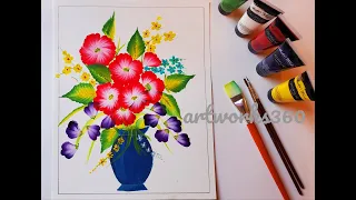 acrylic flower painting one stroke easy flower painting one stroke flower painting floral painting