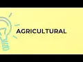 What is the meaning of the word AGRICULTURAL