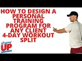 How to Design a Personal Training Program for ANY Client 4-day workout split Show Up Fitness