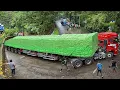 Download Lagu PERJUANGAN SOPIR PALING KERAS !!! Semua PKJR Turun Ke Jalan, Truk Trailer Panjang Melintasi Tikungan