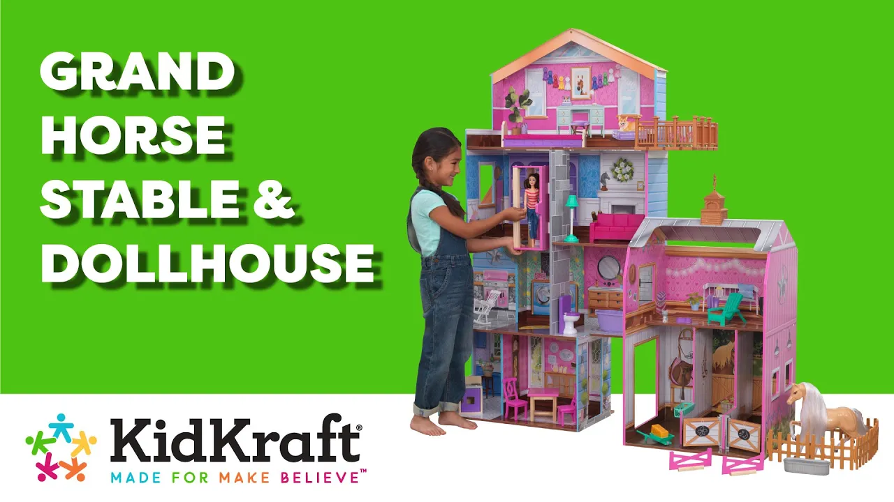 Grand Horse Stable & Dollhouse | KidKraft Wooden Dollhouses