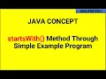 what is startsWith method in java through simple example program
