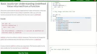 Basic JavaScript Understanding Undefined Value returned from a Function free code camp Dani