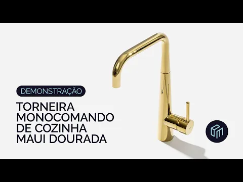 Vídeo - Torneira Monocomando Giratória de Cozinha (Maui Dourada) - Outlet Video do produto Vídeo - Torneira Monocomando Giratória de Cozinha (Maui Dourada) - Outlet
