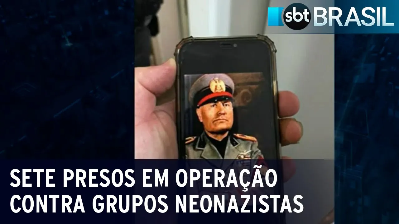 Maior operação contra grupos neonazistas do RS leva sete pessoas presas | SBT Brasil (14/11/23)