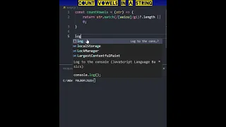 Count Vowels in a String Using JavaScript JS Shorts