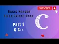 Part 1 How to Understand Printf HeadersFile C language in Turbo c