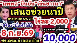 คืบหน้าเงินชาวนา นพพลยืนยันมาแน่ เสนอช่วยไร่ละ2,000 สุริยะนั่งหัวโต๊ะ นบข.ผลิตเคาะเงินช่วยชาวนาแน่