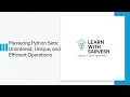 Mastering Python Sets Unordered Unique and Efficient Operations