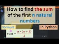 How to find the sum of the first n natural numbers in Python