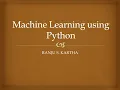 Machine Learning using Python - Project assignment for Skyfi Labs Online Course