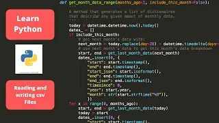 Python programming for beginners Reading and writing CSV files