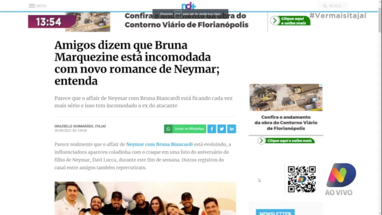 Bruna Marquezine não está gostando do novo relacionamento de Neymar