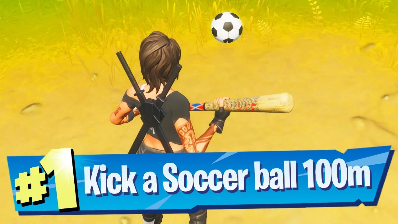 Kick a soccer ball 100 meters Location - Fortnite Battle Royale