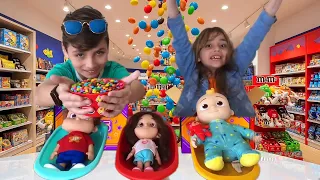 Full of 3 Rainbow BathTubs Candy with M&M's & Magic Slime Cutting Video