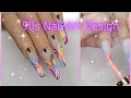 SUPER EASY Xlong Acrylic 90s nail design Nail tutorial for beginners Baddie nails throwback