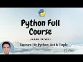 Lecture 10 Python List Tuple with detail understanding Python Programming Theory