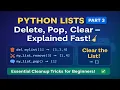 List Operations in Python - Part 3 Remove Pop and Clear List Elements