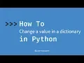 How to change a value in a dictionary in Python