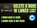Delete a Node in Linked List Head Given Not Given