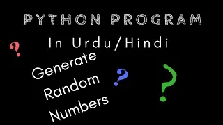 Python Program to Generate a Random Number Hindi Urdu