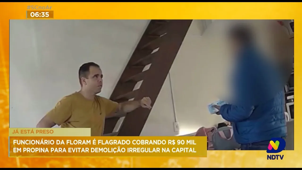 Funcionário da Floram é flagrado cobrando R$ 90 mil em propina em Florianópolis