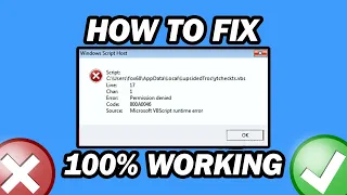 Fix Microsoft VBScript Runtime Error Fix Windows Script Host Error