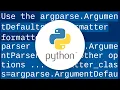 Argparse Way to include default values in --help