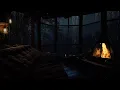Download Lagu Rain on Roof and Fireplace | Cabin Ambience for Deep Relaxation