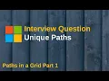 LeetCode 62 Unique Paths Paths in a Grid Part 1 Dynamic Programming C