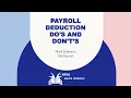 Payroll Deductions Do s and Don ts