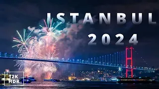 Istanbul LIVE New Year S 2024 Eve Fireworks Walking Tour 12K UHD 