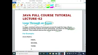 JAVA LECTURE - 62 For Loop In Enum Values Method Loop Through Enum EnhanceCodeLearning