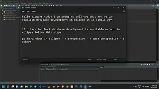 Database Development in Eclipse Java