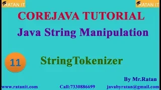 Core Java Tutorial String Manipulation -11 String Tokenizer By Ratan Sir