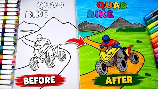 AMAZING QUAD BIKE COLORING TRANSFORMATION Before After Coloring