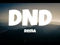 Rema - DND ( Lyrics video)