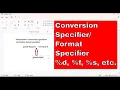 PYTHON TUTORIAL PLACEHOLDERS IN PYTHON CONVERSION SPECIFIERS FORMAT SPECIFIERS IN PYTHON