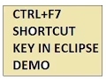 CTRL F7 SHORTCUT ECLIPSE IDE SWITCH BETWEEN VIEWS DEMO
