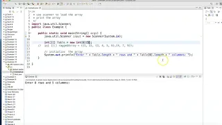 Processing Two Dimensional Arrays