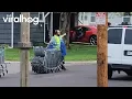 Kroger Employees Push Massive Train of Carts 6 Blocks Back to Store ViralHog