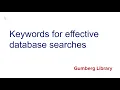 Keywords for Effective Database Searches