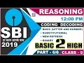 Coding Decoding Part 6 SBI Class 2019 Reasoning 12 00 PM