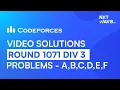 Codeforces Round 1071 Div 3 Solutions Problems A to F NxtWave