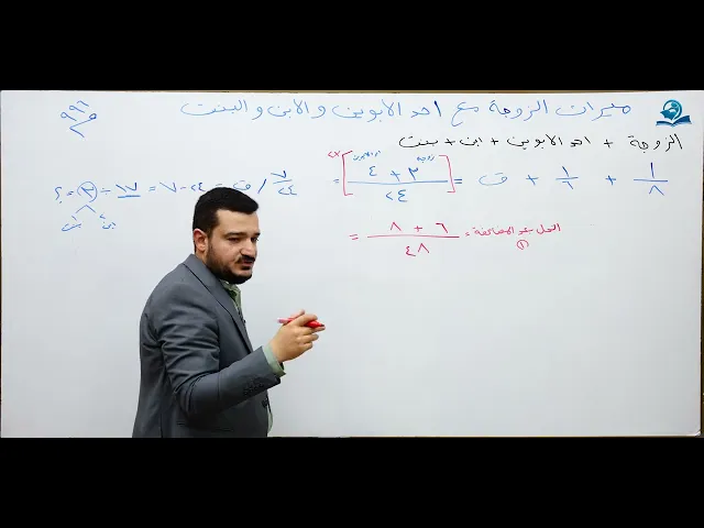 ⁣منهاج الصالحين/ ج3 / الميراث - درس 28 :  اجتماع الزوجة مع احد الابوين والابن والبنت