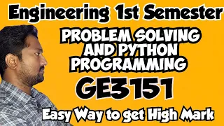 GE3151 Problem Solving and Python Programming Important questions Engineering king