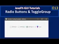 RadioButton ToggleGroup Radio Icon JavaFx GUI Tutorial