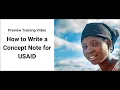 How to Write a Concept Note for USAID